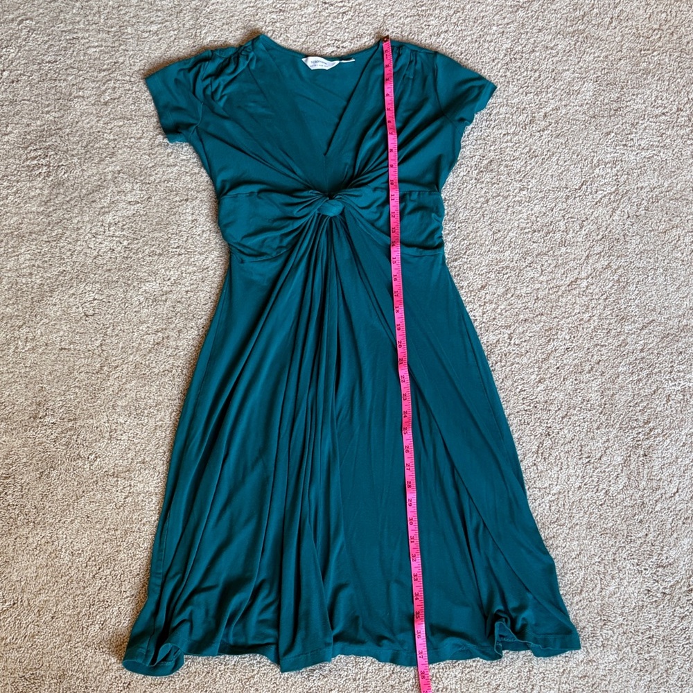 Seraphine Teal Midi Dress with knot — maternity and postpartum! - Picture 8 of 11
